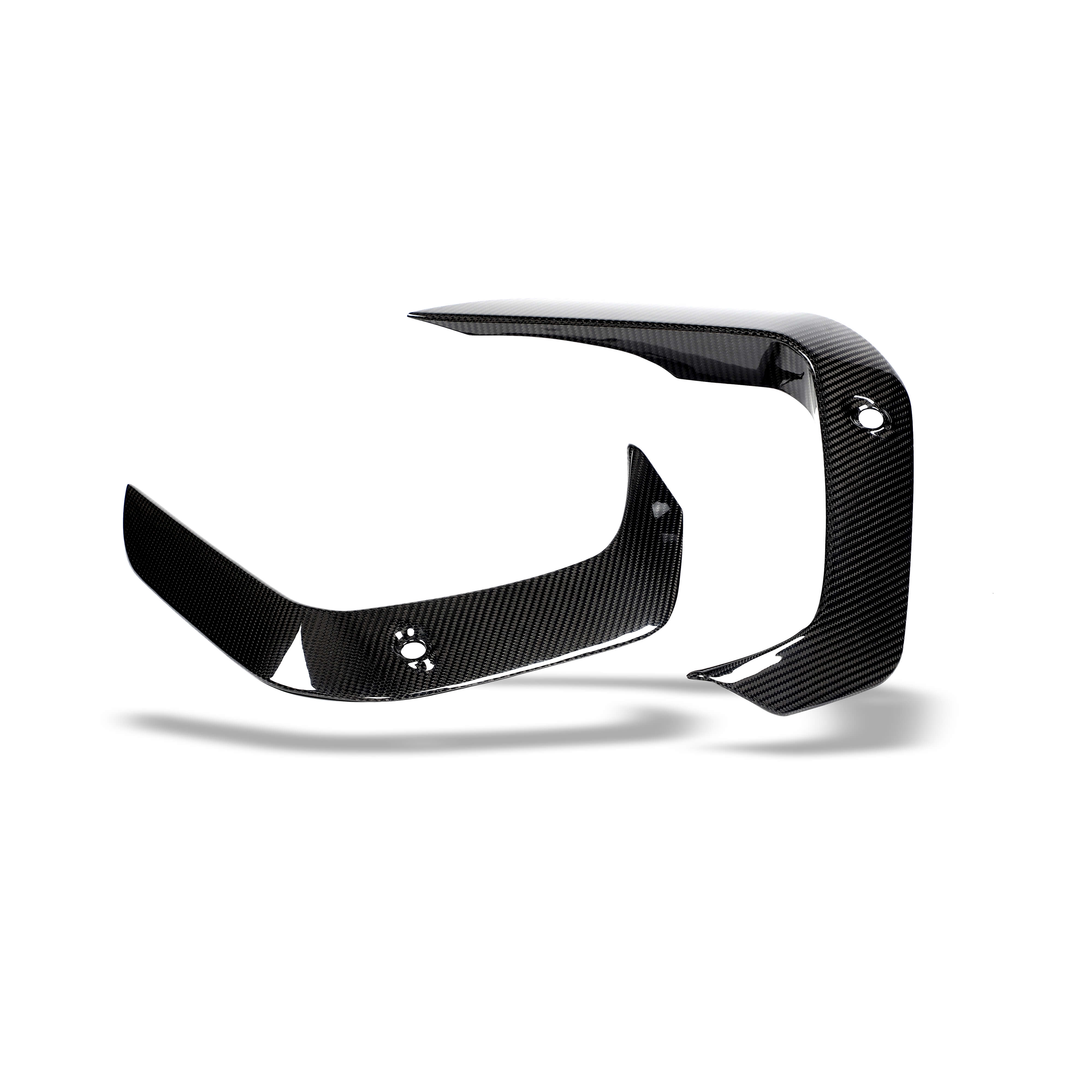 RevoZport Carbon Fiber Front Bumper Canards Compatible With BMW X6M F96 PRE LCI