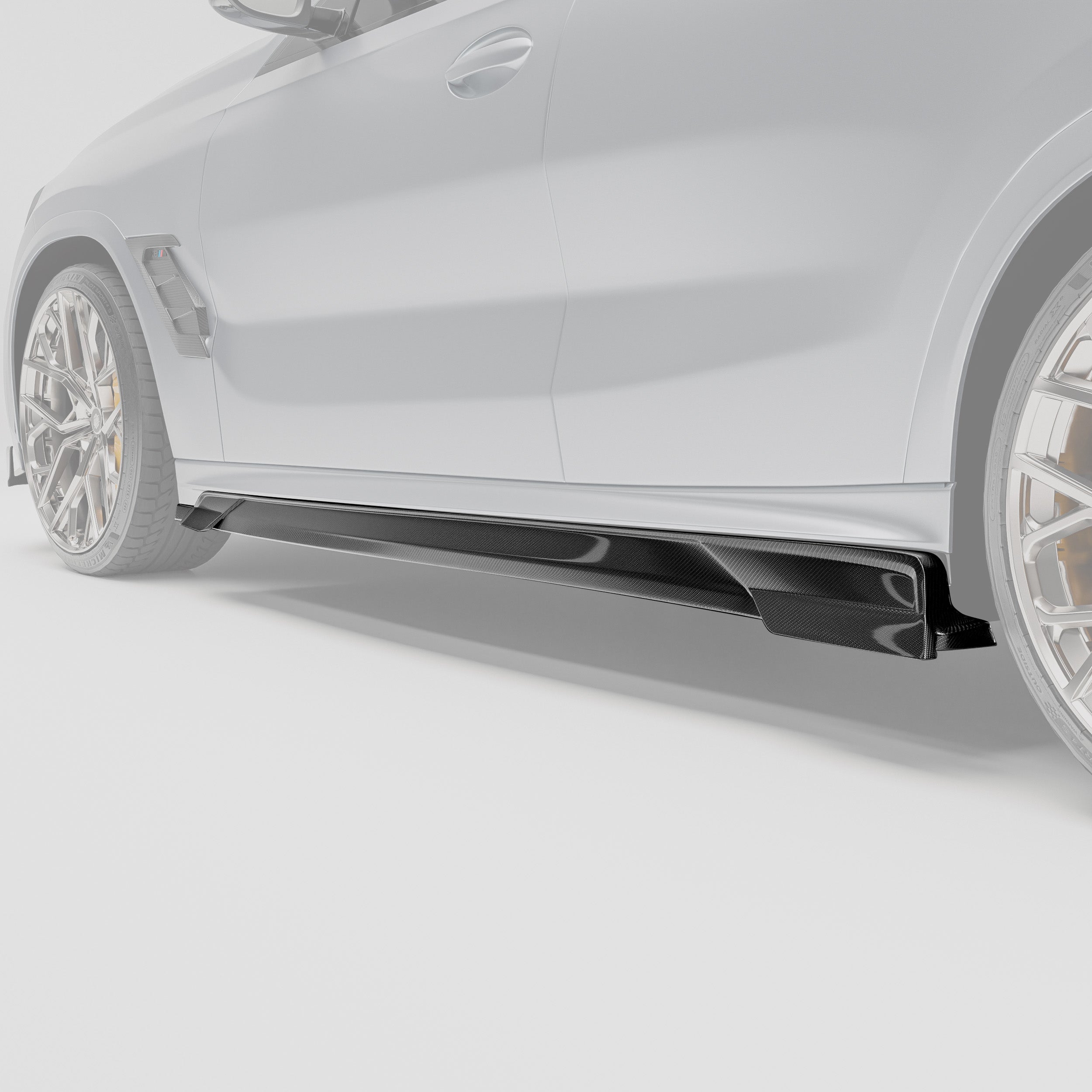RevoZport Carbon Fiber Side Skirts Compatible With BMW X6M F96 PRE LCI