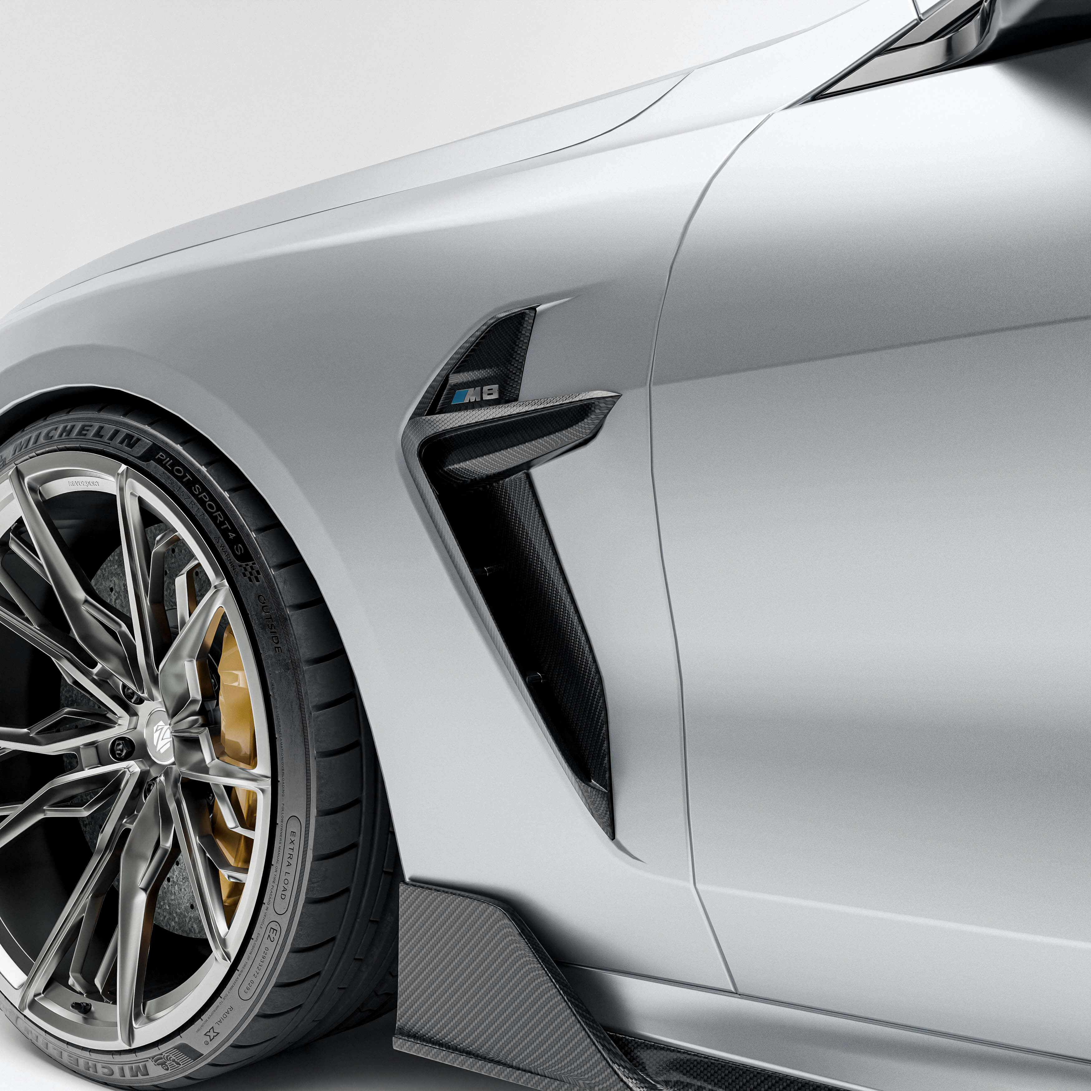 RevoZport Carbon Fiber Side Vents Compatible With BMW M8 F91 F92 F93