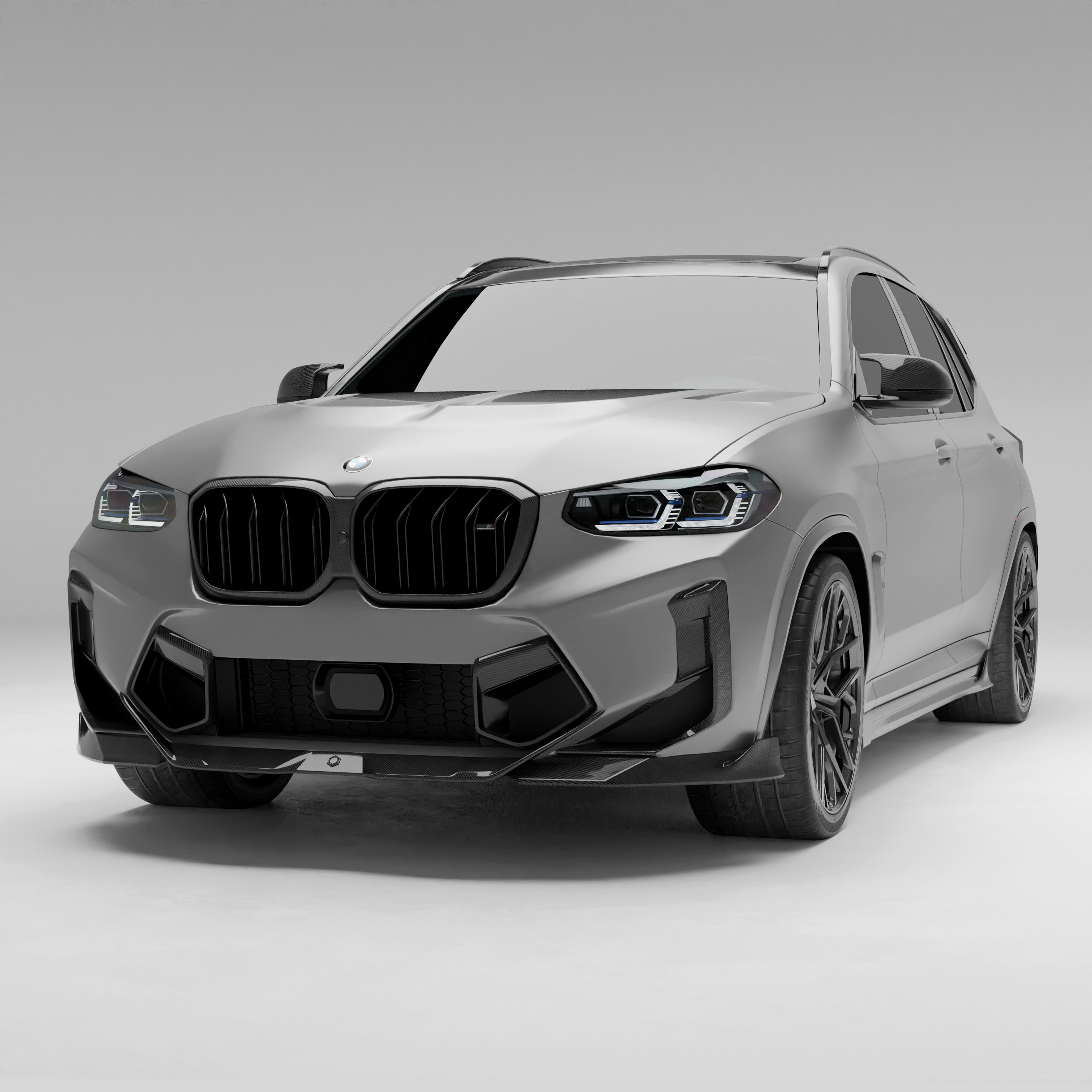 RevoZport Carbon Fiber Front Lip Compatible With BMW X3M F97 LCI