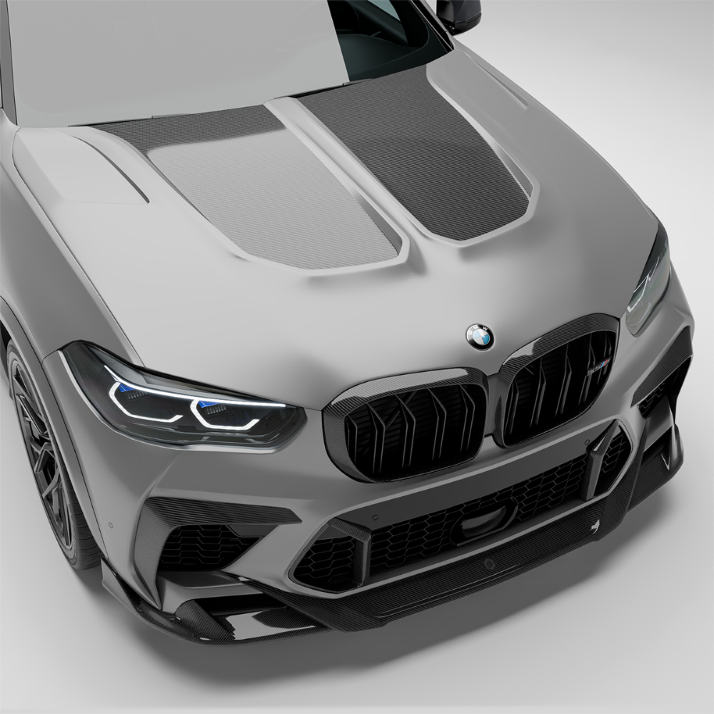 RevoZport Carbon Fiber Hood Compatible With BMW X5M F95 PRE LCI