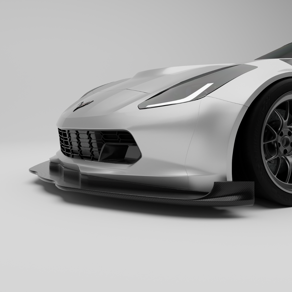 RevoZport Carbon Fiber Splitter & Air Dam Compatible With Corvette C7