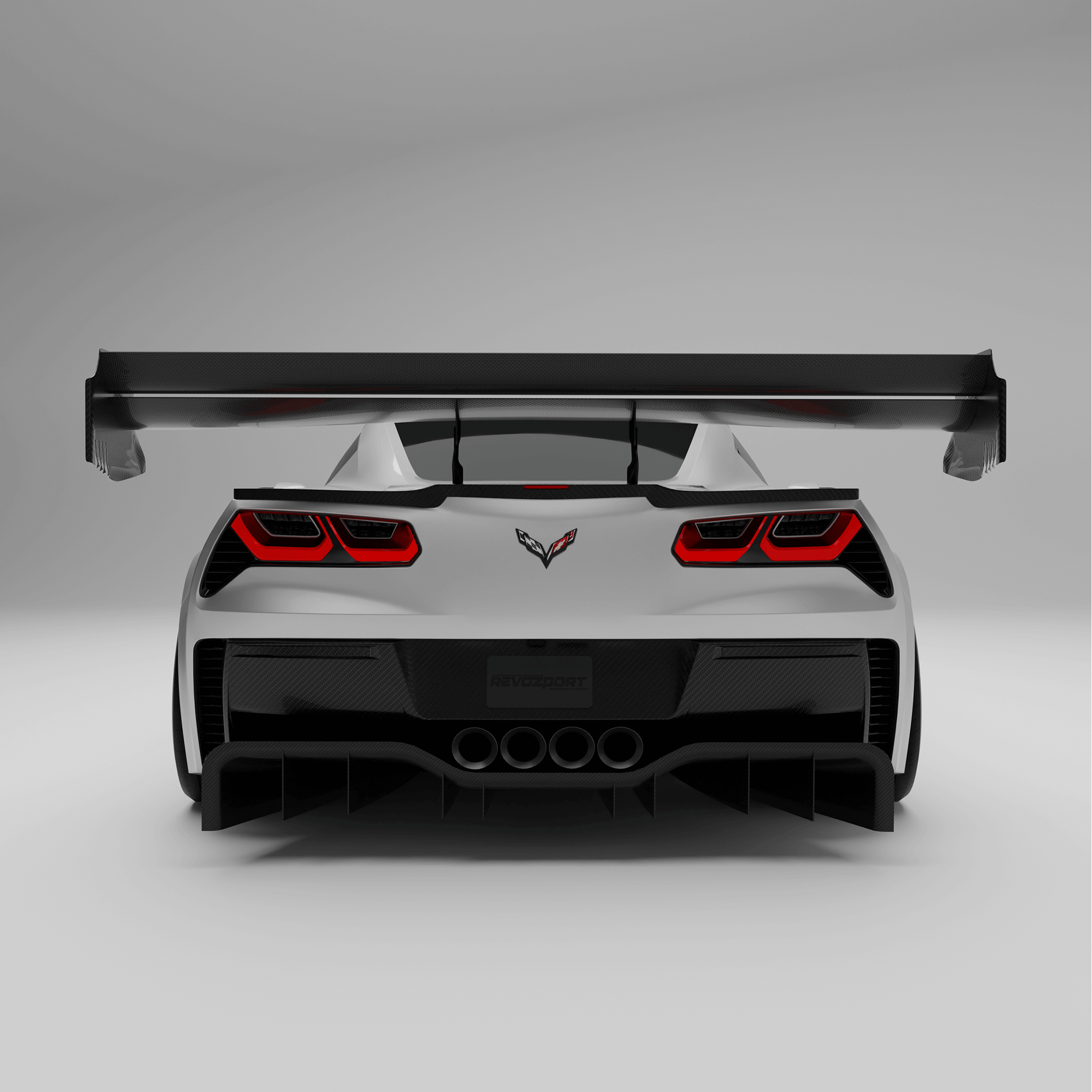 RevoZport Carbon Fiber Rear Wing Compatible With Corvette C7
