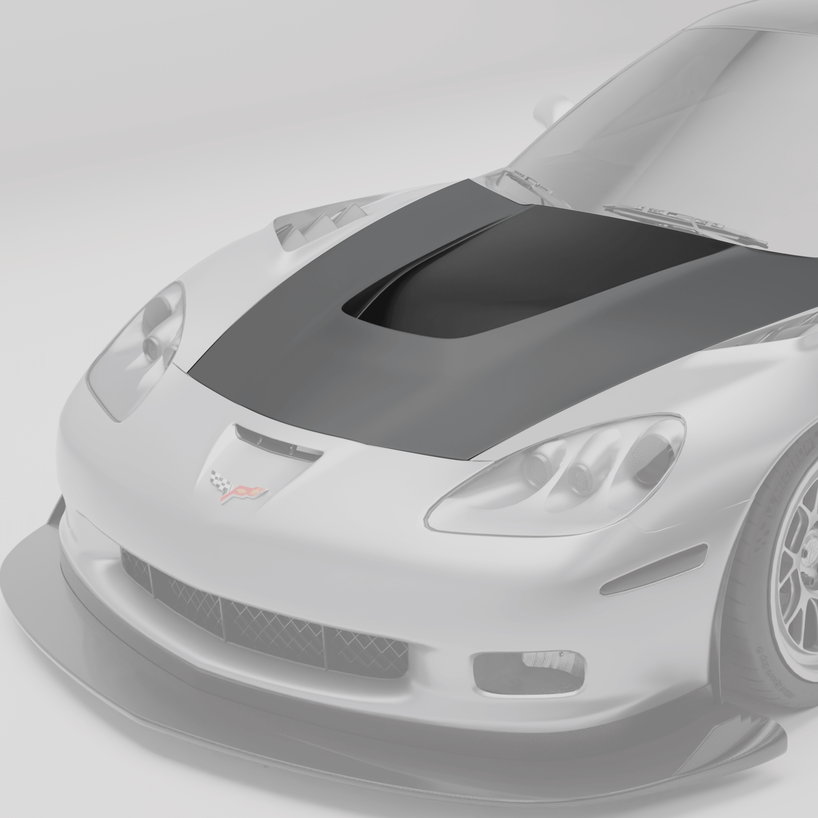RevoZport Carbon Fiber Hood Compatible With Corvette C6
