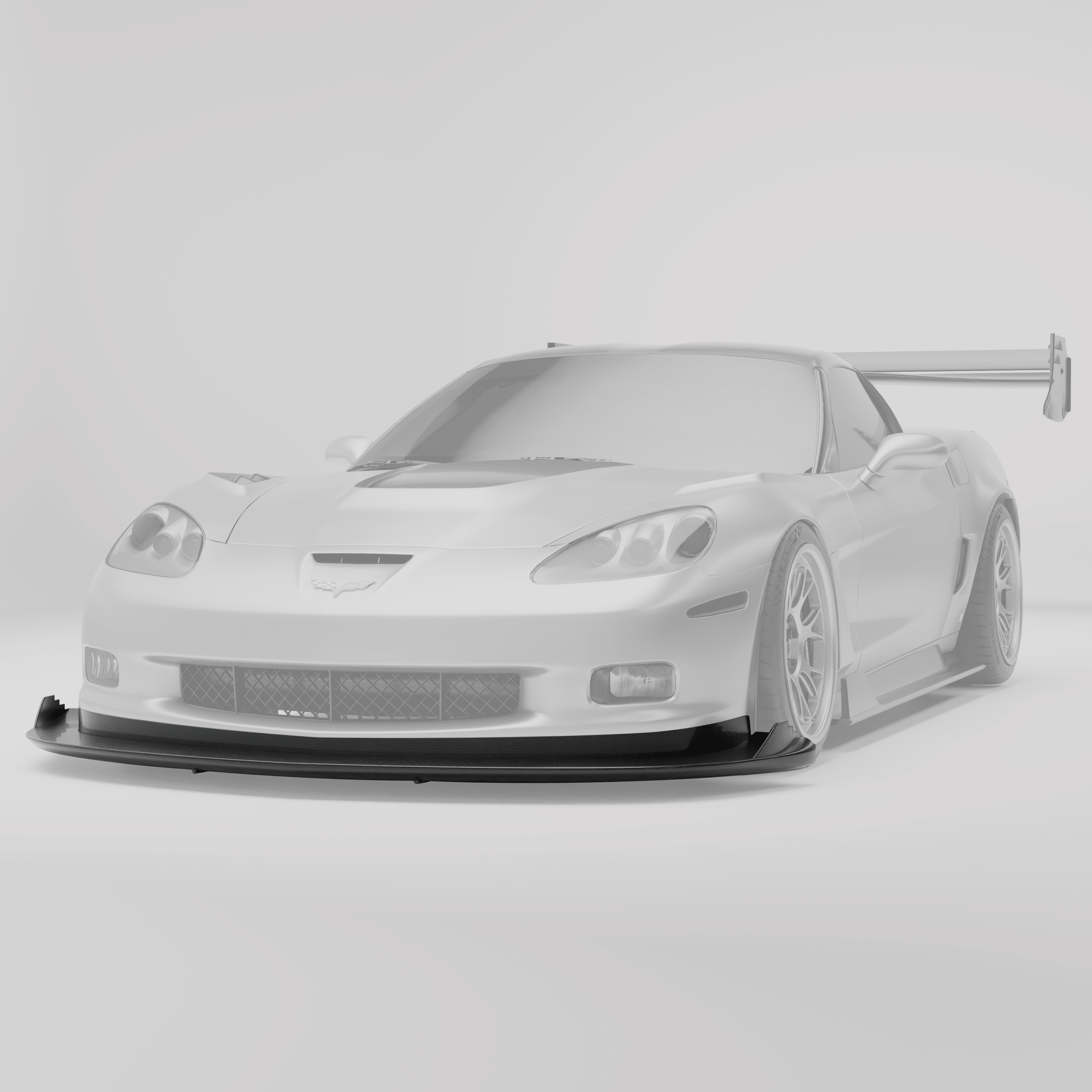 RevoZport Carbon Fiber Splitter & Air Dam Compatible With Corvette C6