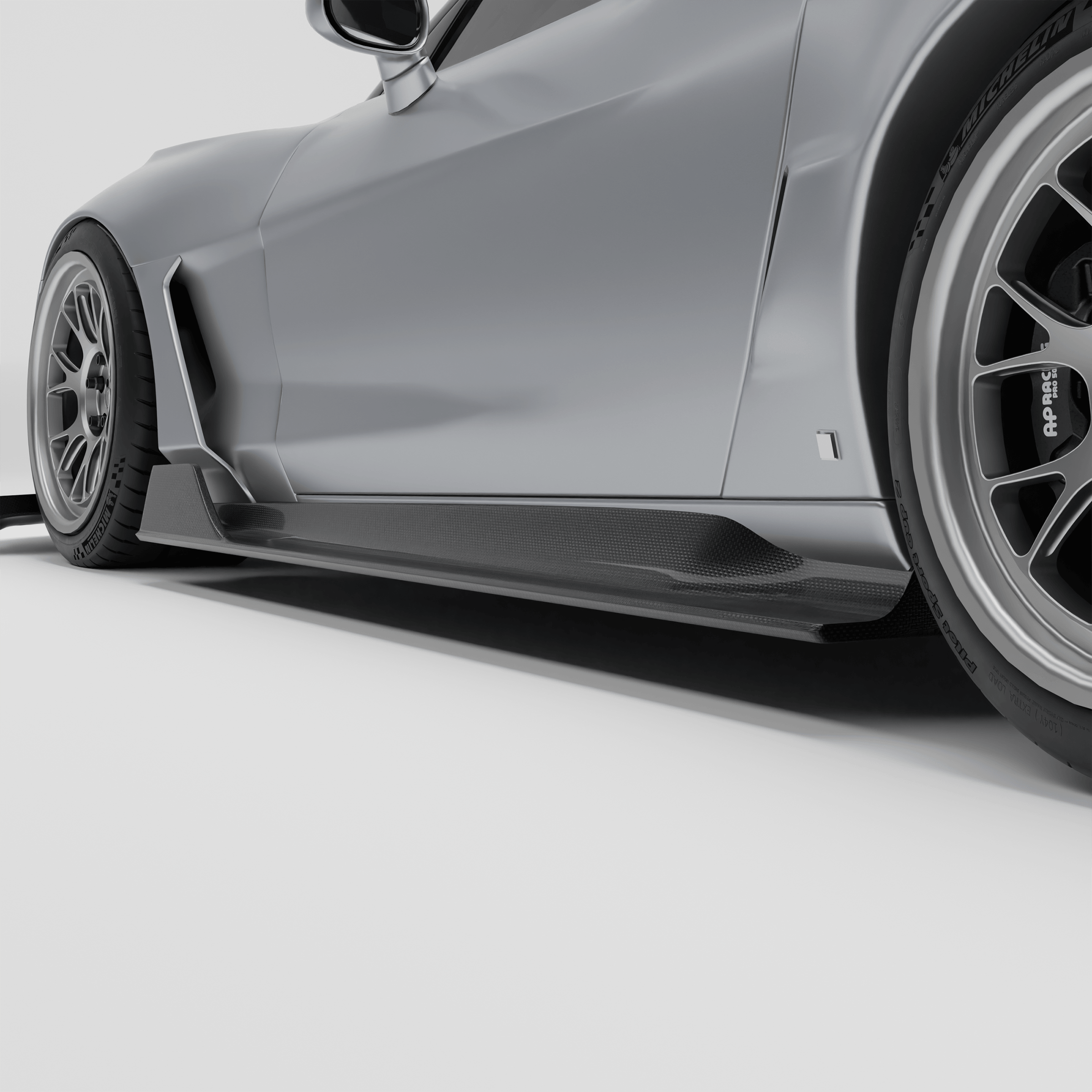 RevoZport Carbon Fiber Side Skirts Compatible With Corvette C6