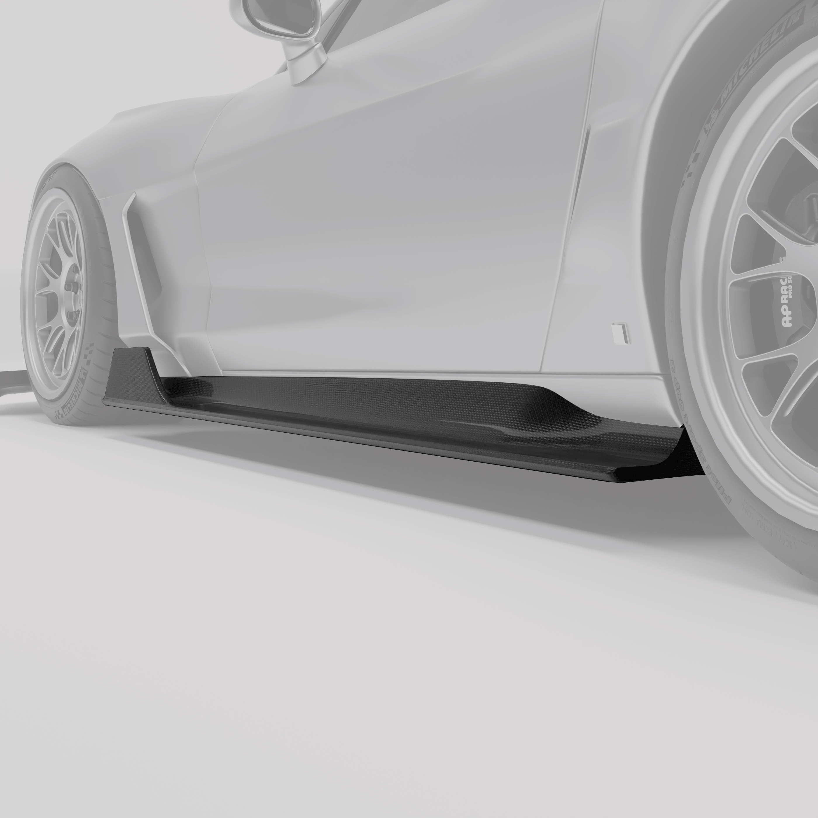 RevoZport Carbon Fiber Side Skirts Compatible With Corvette C6