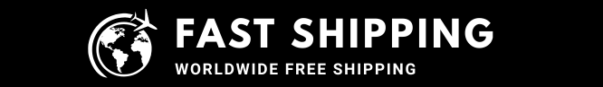 Logo with 'Fast Shipping Worldwide Free Shipping' text on a black background
