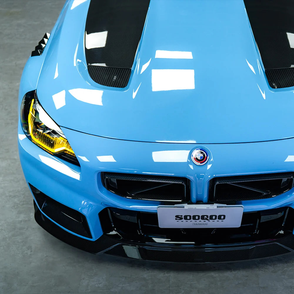SOOQOO kulfiber motorhjelmsudskiftning - kompatibel med BMW M2 (G87)