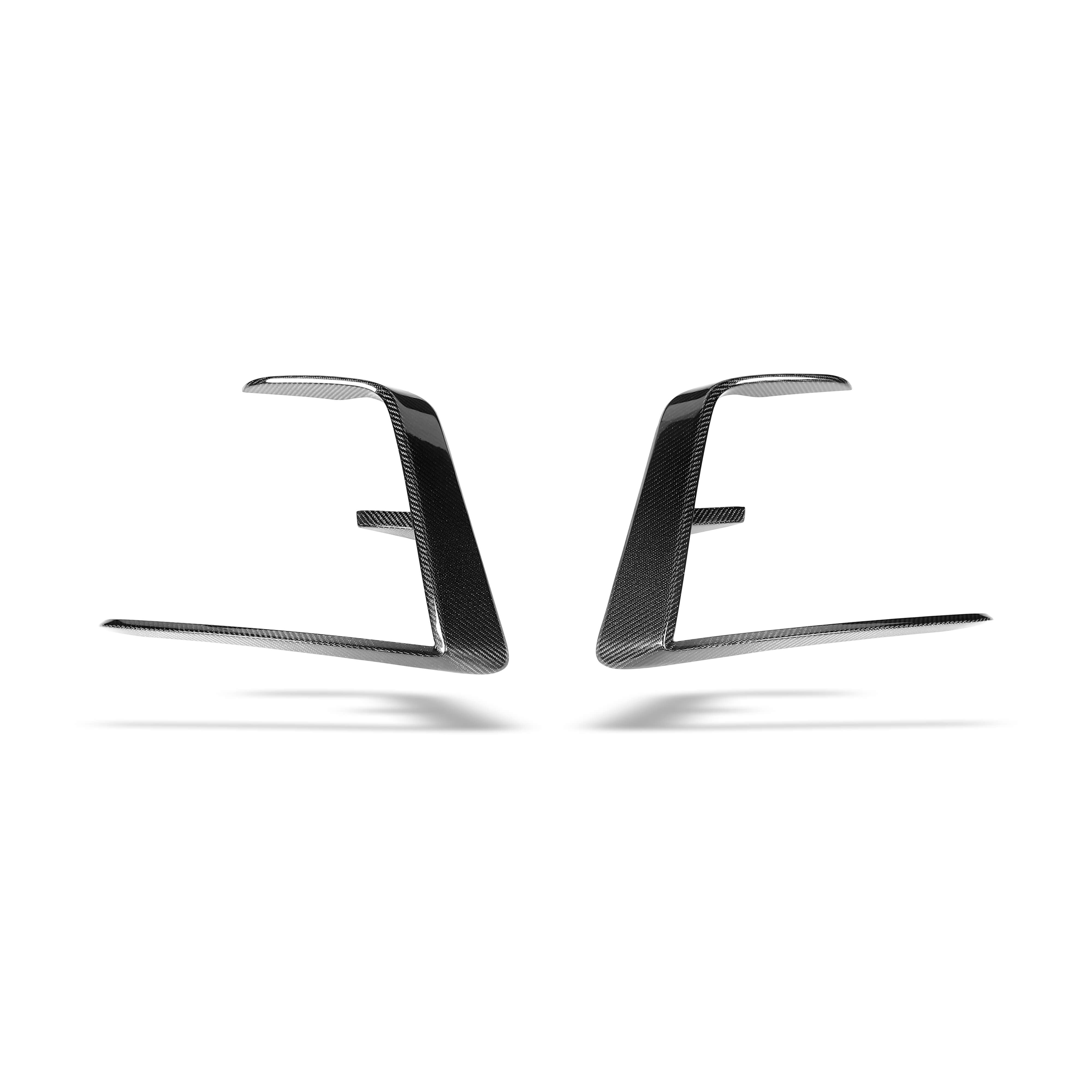 RevoZport Carbon Fiber Front Bumper Canards Compatible With Tesla Model Y Facelift