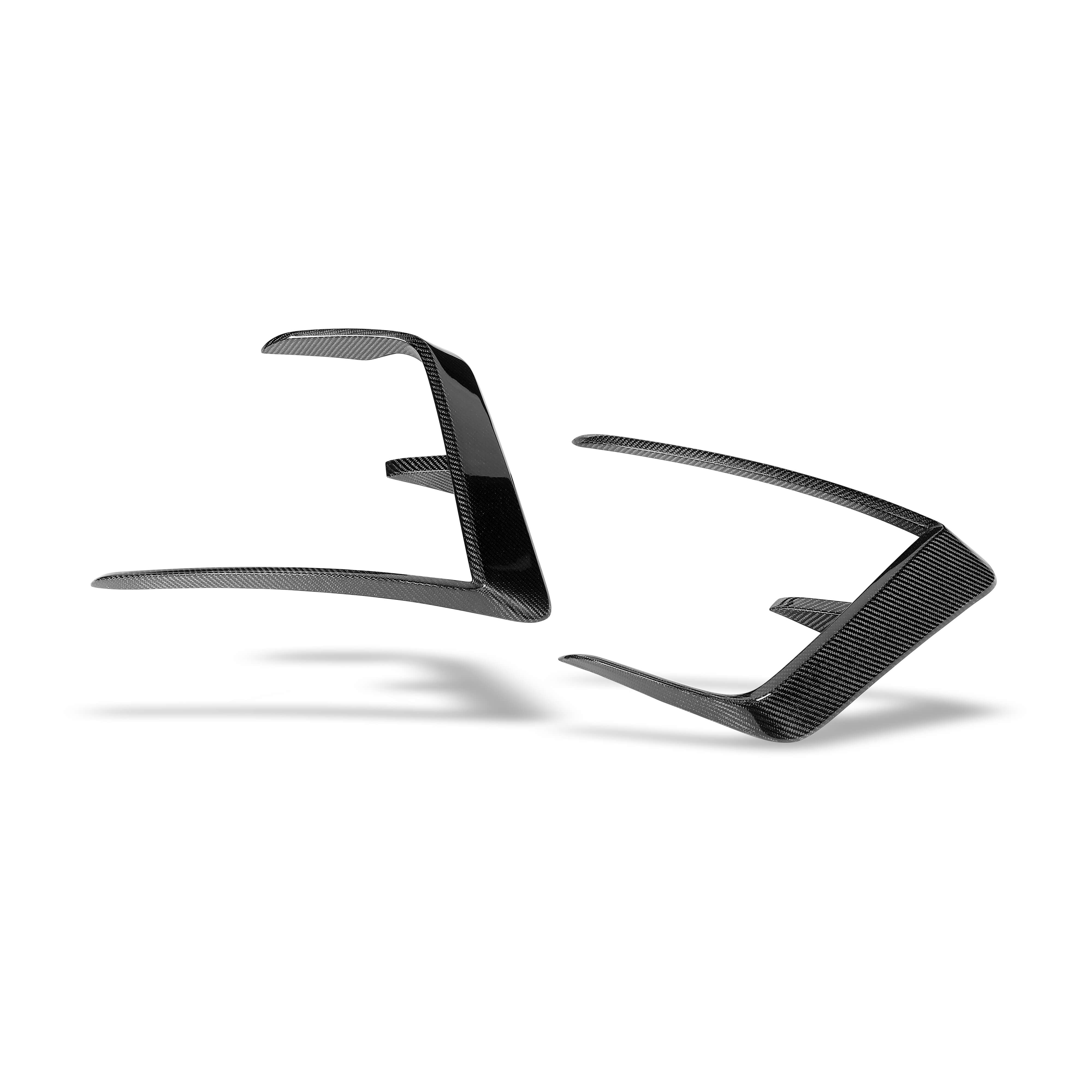 RevoZport Carbon Fiber Front Bumper Canards Compatible With Tesla Model Y Facelift