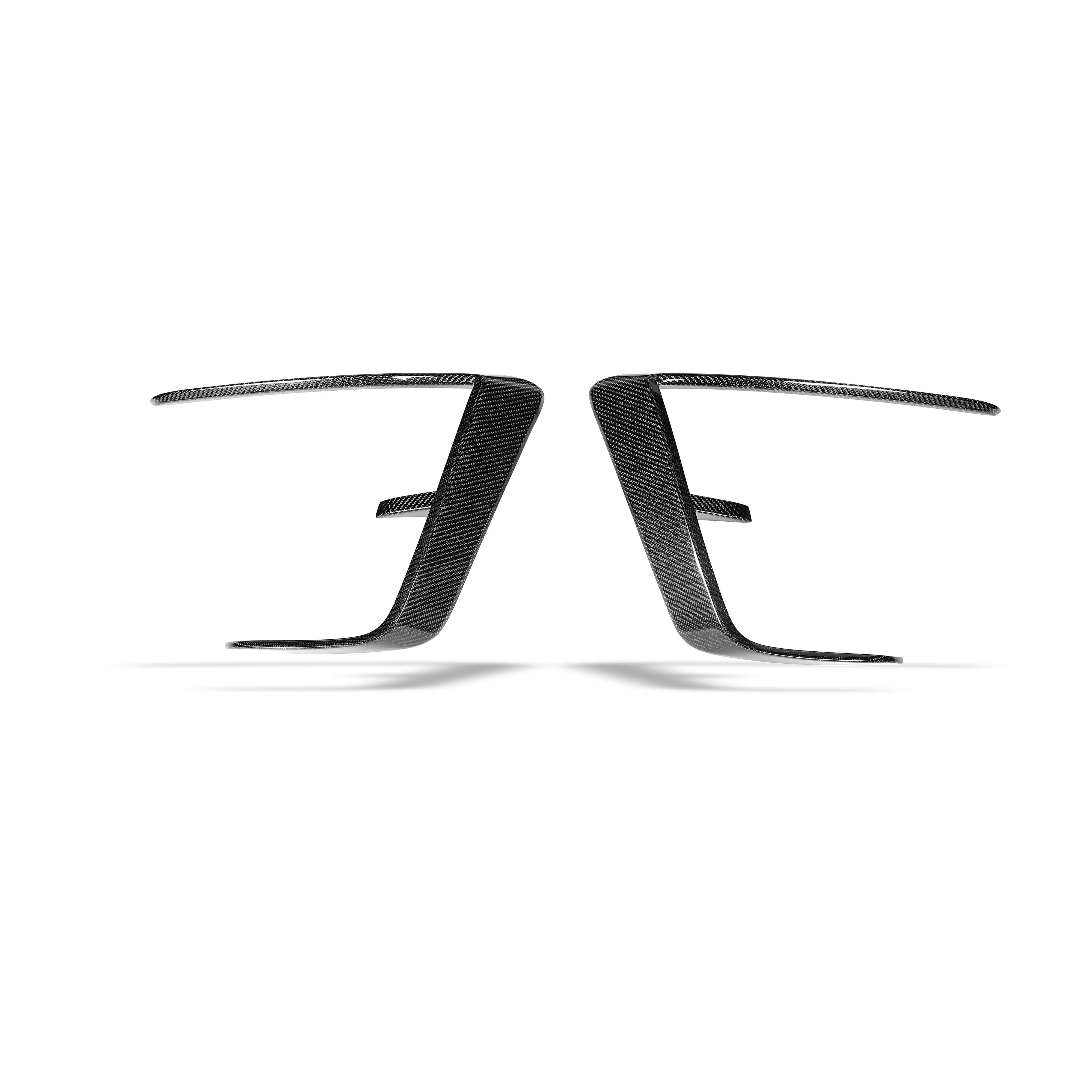 RevoZport Carbon Fiber Front Bumper Canards Compatible With Tesla Model Y Facelift