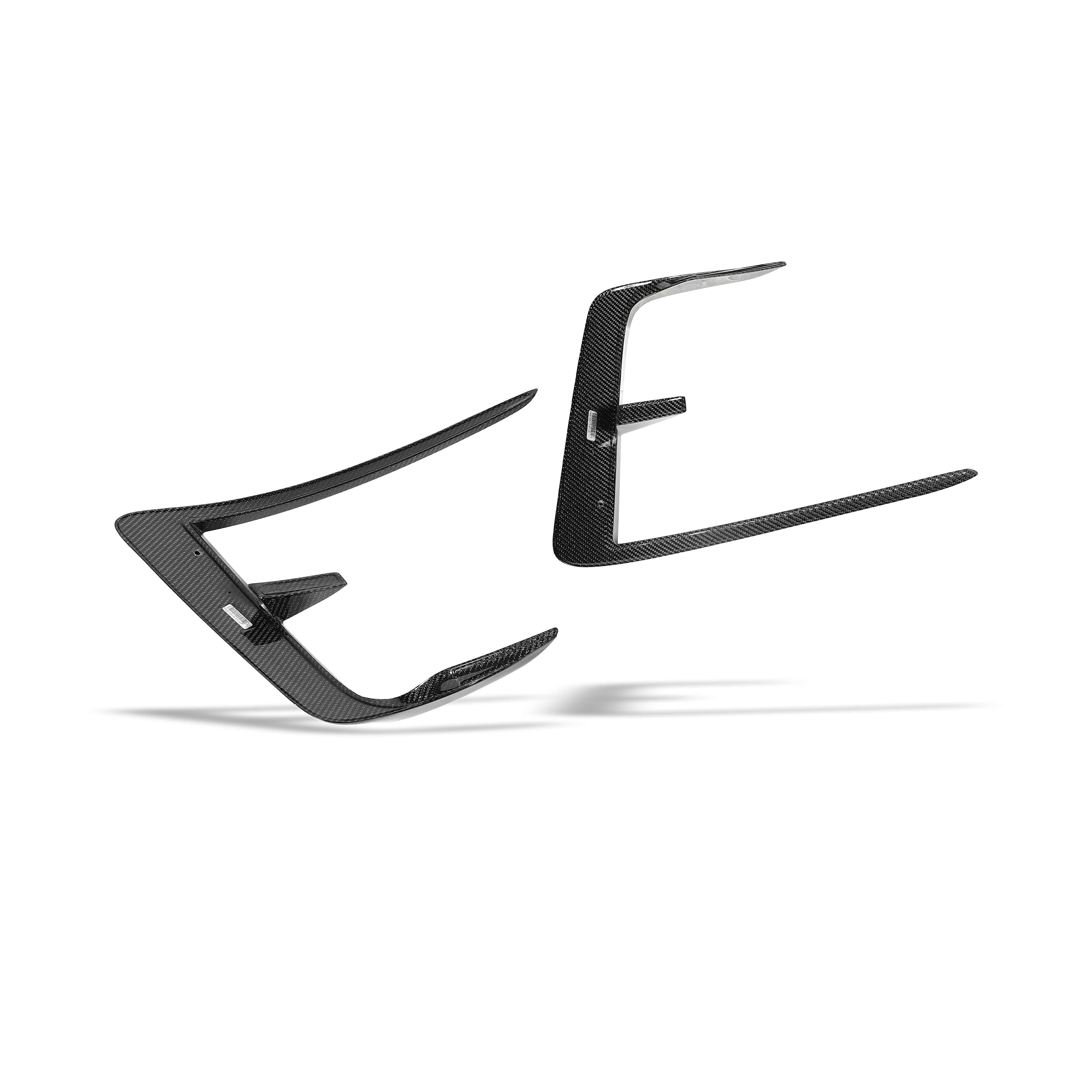 RevoZport Carbon Fiber Front Bumper Canards Compatible With Tesla Model Y Facelift