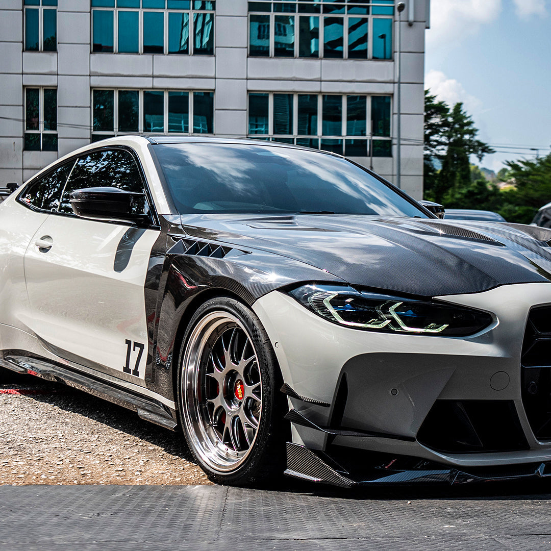 SOOQOO Prepreg Carbon Fiber Side Fenders Compatible With BMW M4 (G82/G82 LCI/G83/G83 LCI)