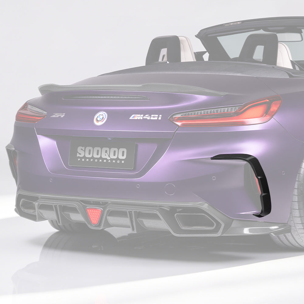 SOOQOO SQ Style Prepreg Carbon Fiber Rear Bumper Inserts Compatible With BMW Z4 (G29)