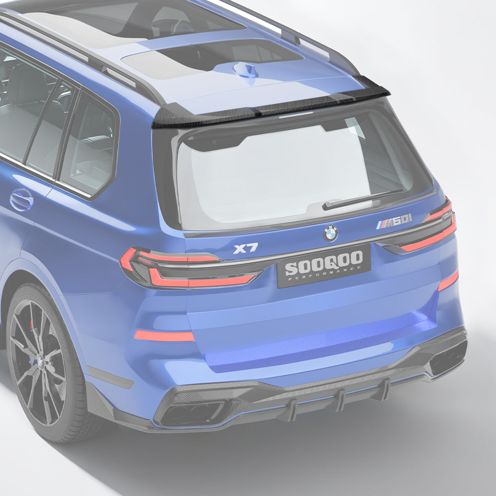 SOOQOO Prepreg Carbon Fiber Rear Roof Spoiler Compatible With BMW X7 (G07/G07 LCI)