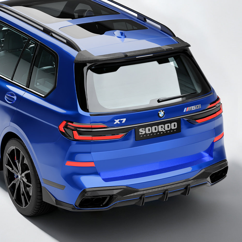SOOQOO Prepreg Carbon Fiber Rear Roof Spoiler Compatible With BMW X7 (G07/G07 LCI)