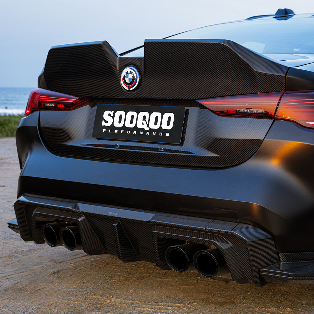 SOOQOO Prepreg Carbon Fiber Rear Trunk Lid Compatible With BMW 4 Series/M4 (G22/G22 LCI/G82/G82 LCI)