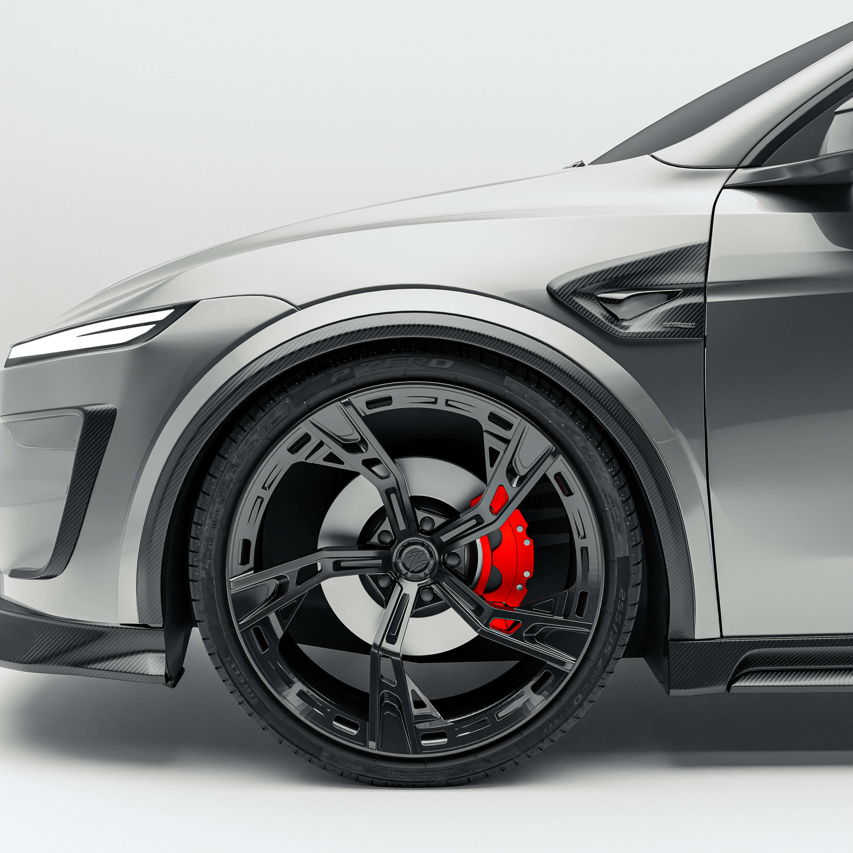 RevoZport Carbon Fiber Side Fender Vents Compatible With Tesla Model Y Facelift