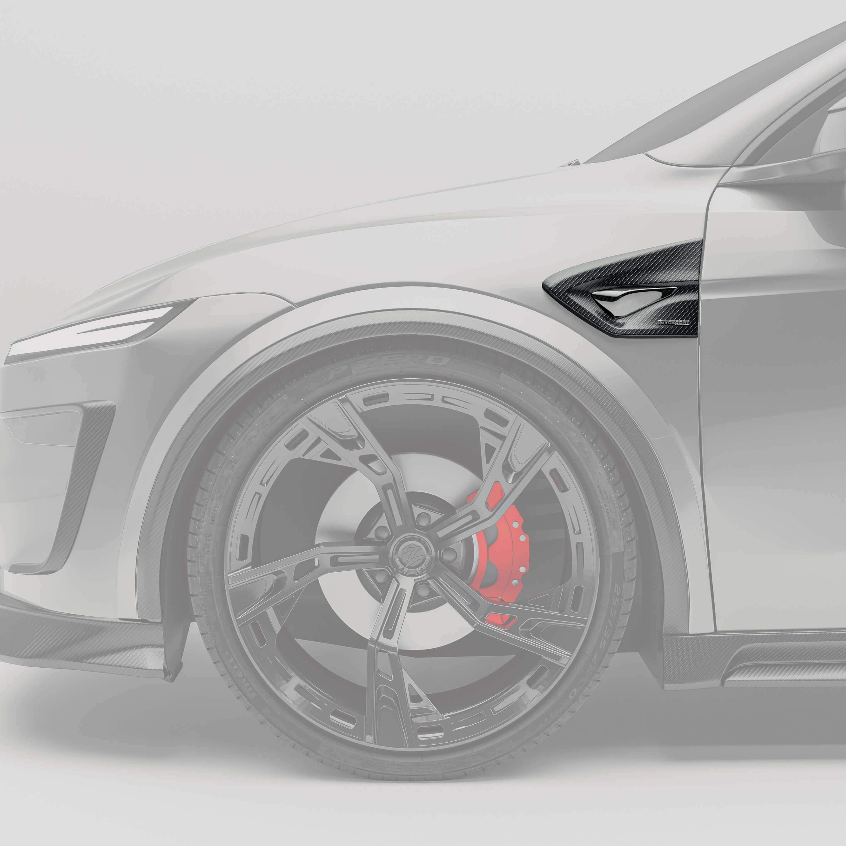 RevoZport Carbon Fiber Side Fender Vents Compatible With Tesla Model Y Facelift
