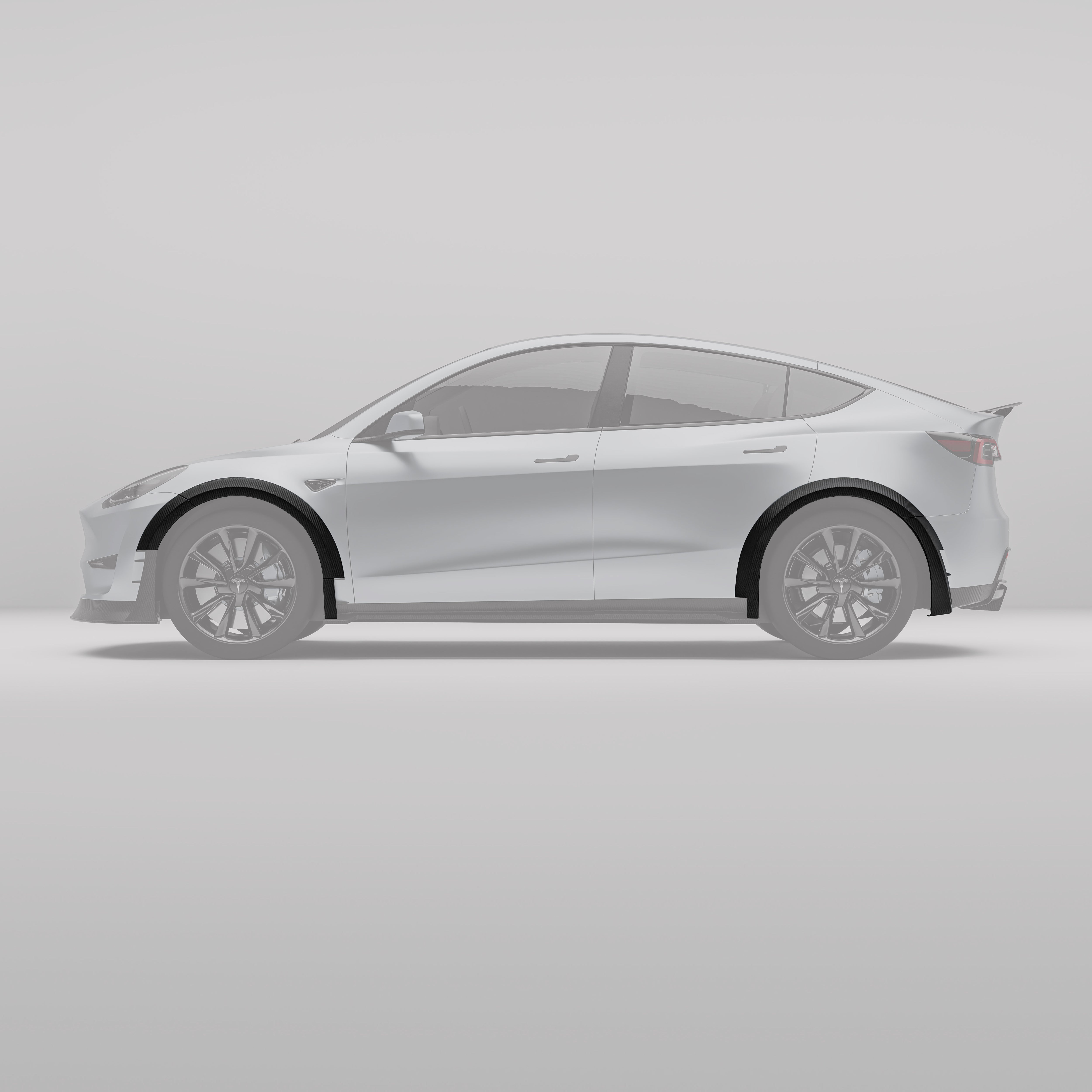 RevoZport Carbon Fiber Wheel Arch Cover Trims Compatible With Tesla Model Y 2021-2024