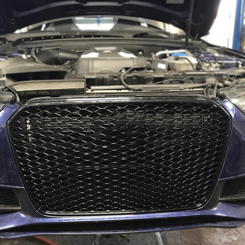 Audi A4/S4 (B8.5) RS4 Style Gloss Black Honeycomb Front Grille - Twenty Two Tuning Front Grille