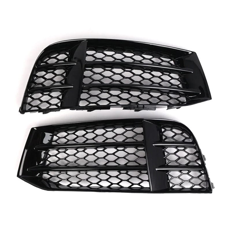 Audi A5/S5 (B8.5) RS5 Honeycomb Style Gloss Black Front Vent Trims - Twenty Two Tuning Front Canards/Bumper Inserts