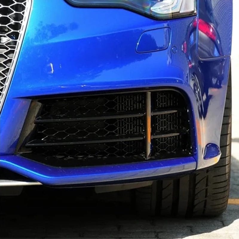 Audi A5/S5 (B8.5) RS5 Honeycomb Style Gloss Black Front Vent Trims - Twenty Two Tuning Front Canards/Bumper Inserts