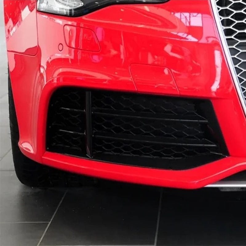 Audi A5/S5 (B8.5) RS5 Honeycomb Style Gloss Black Front Vent Trims - Twenty Two Tuning Front Canards/Bumper Inserts