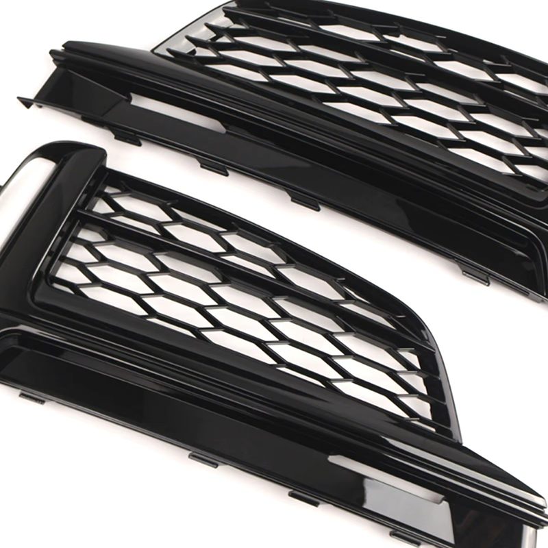 Audi A5/S5 (B9) Gloss Black Front Fog Light Trim Replacements - Twenty Two Tuning Front Canards/Bumper Inserts