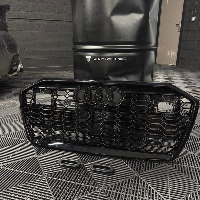 Audi A6/S6 (C8) RS6 Style Gloss Black Honeycomb Front Grille - Twenty Two Tuning Front Grille