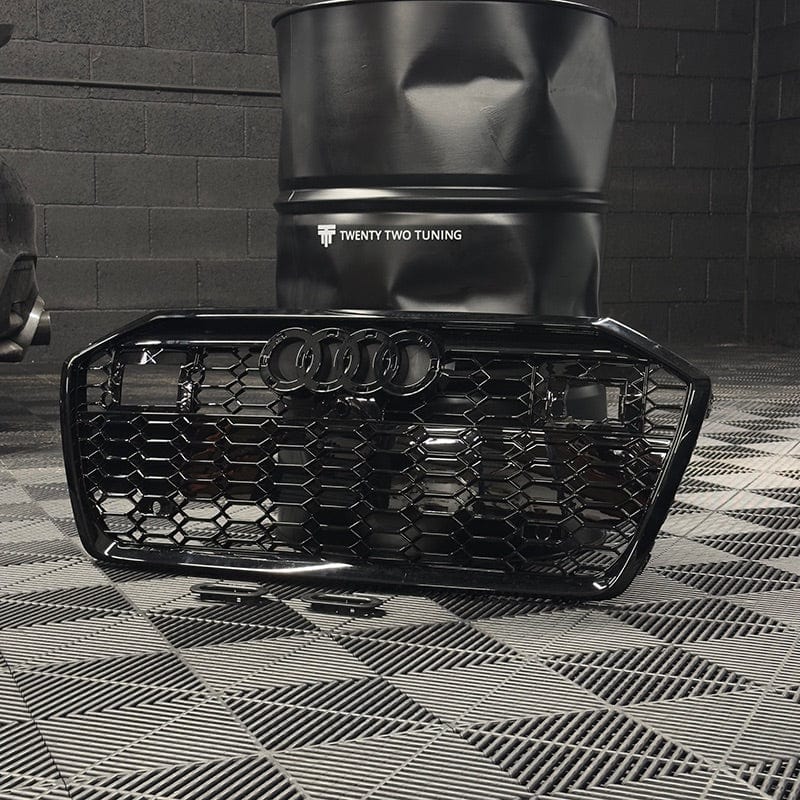 Audi A6/S6 (C8) RS6 Style Gloss Black Honeycomb Front Grille - Twenty Two Tuning Front Grille