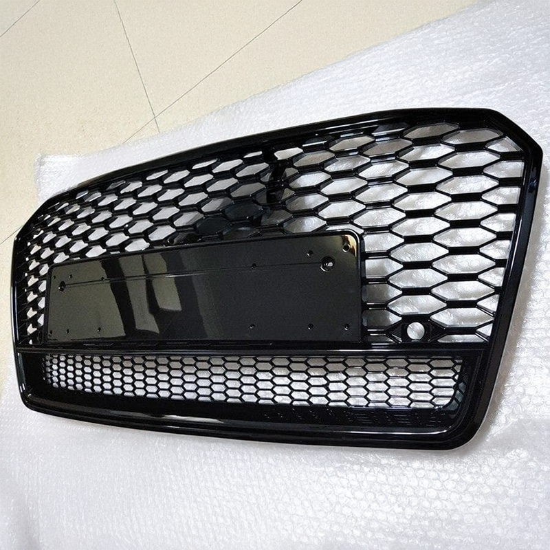 Calandre avant Audi A7/S7 (C7.5) V2RS en nid d'abeille noir brillant