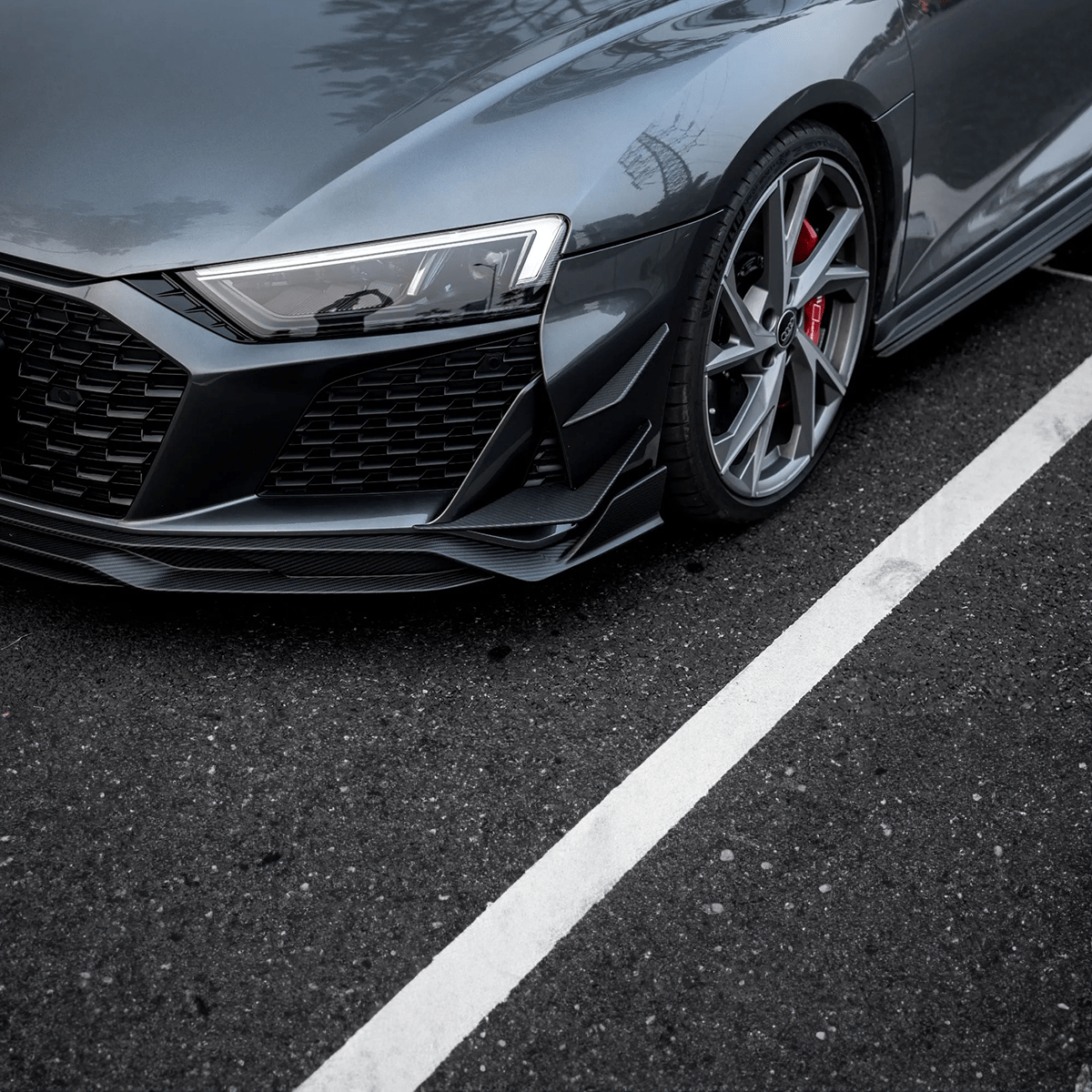 Audi R8 V10 Facelift (4S) Paktechz Style Carbon Fibre Front Canards - Twenty Two Tuning Front Canards/Bumper Inserts