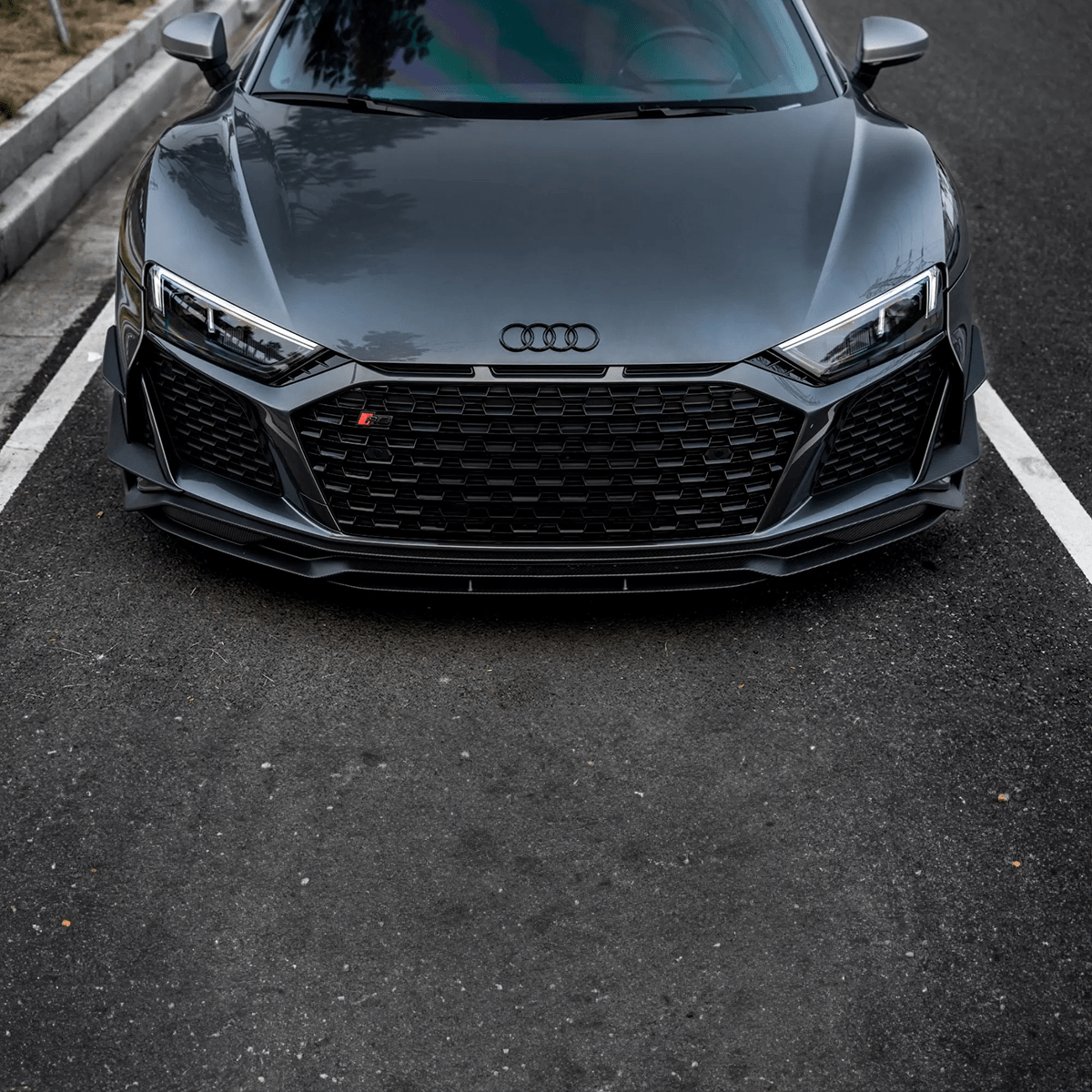 Audi R8 V10 Facelift (4S) Paktechz Style Carbon Fibre Front Canards - Twenty Two Tuning Front Canards/Bumper Inserts