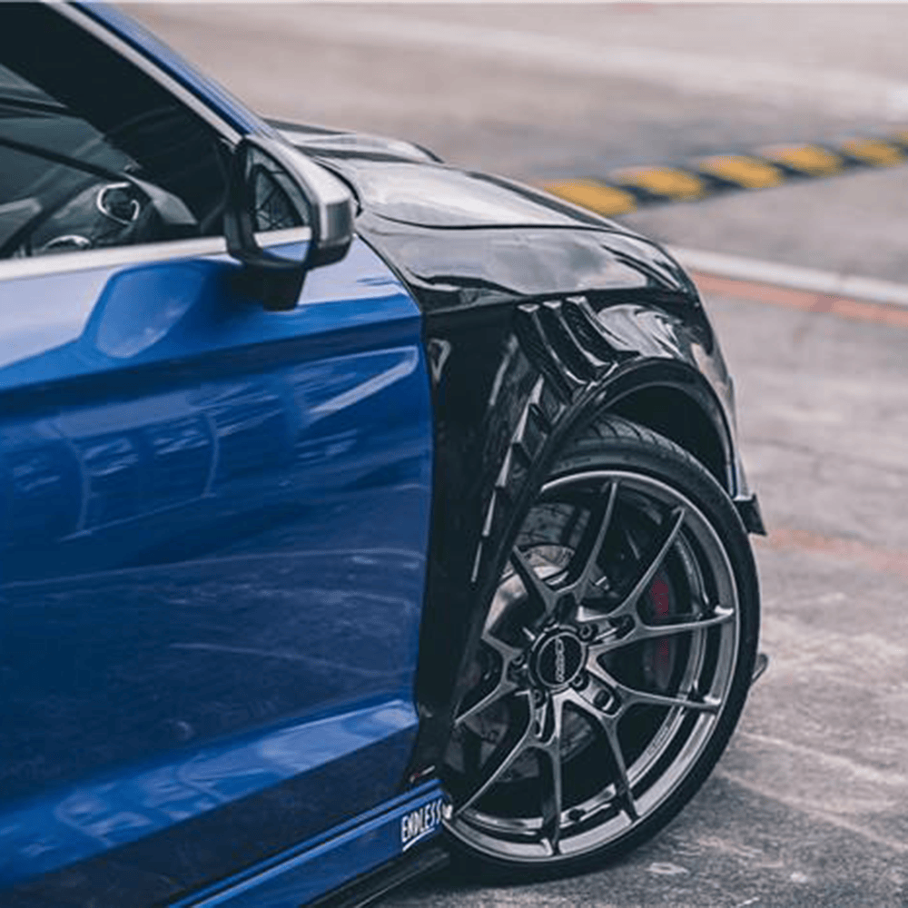 Audi RS3 (8V) TAKD Style Carbon Fiber Front Fender Replacements - Twenty Two Tuning Front Fenders Complete