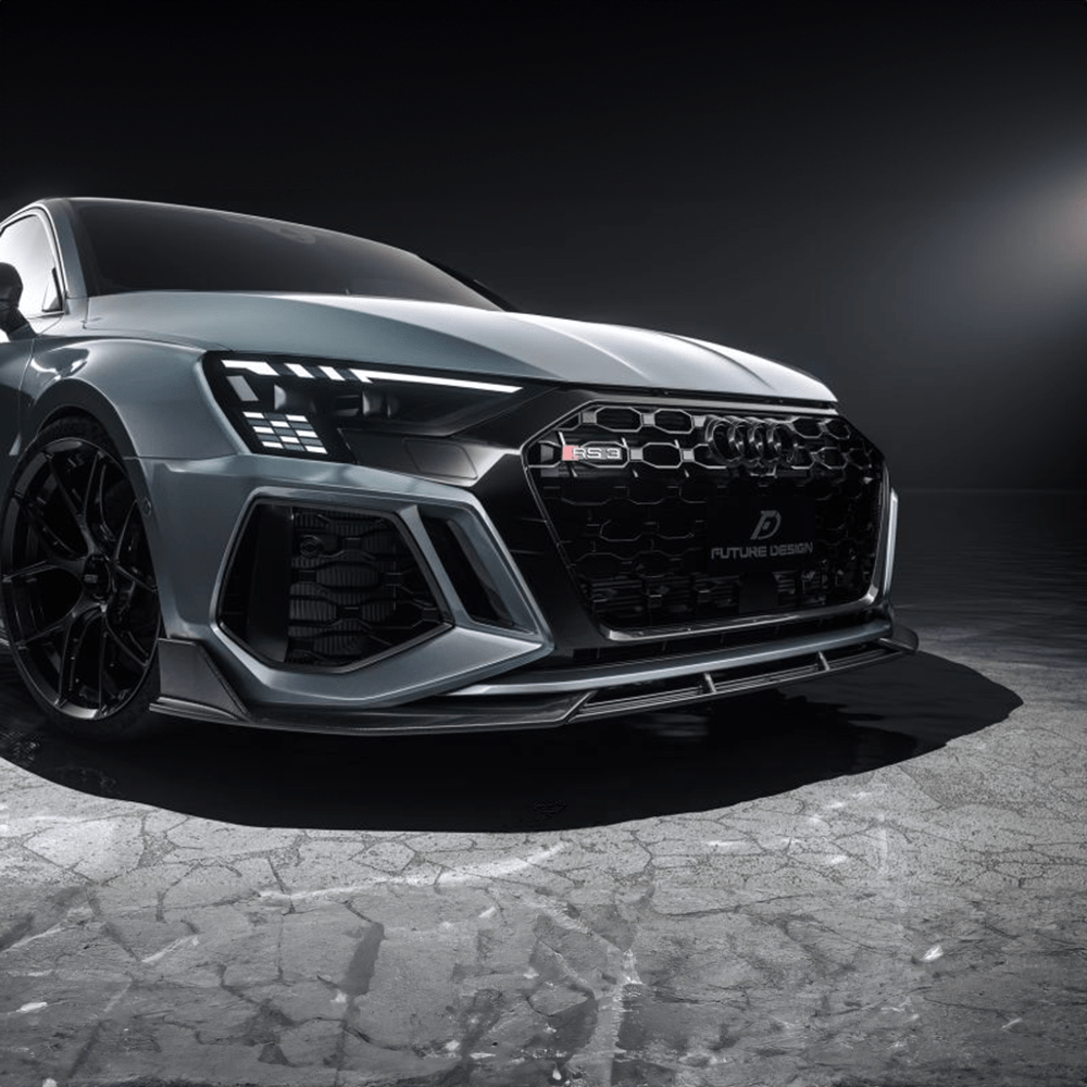 Audi RS3 (8Y) Hatchback Future Design Carbon Fibre Front Lip - Future Design Front Lip