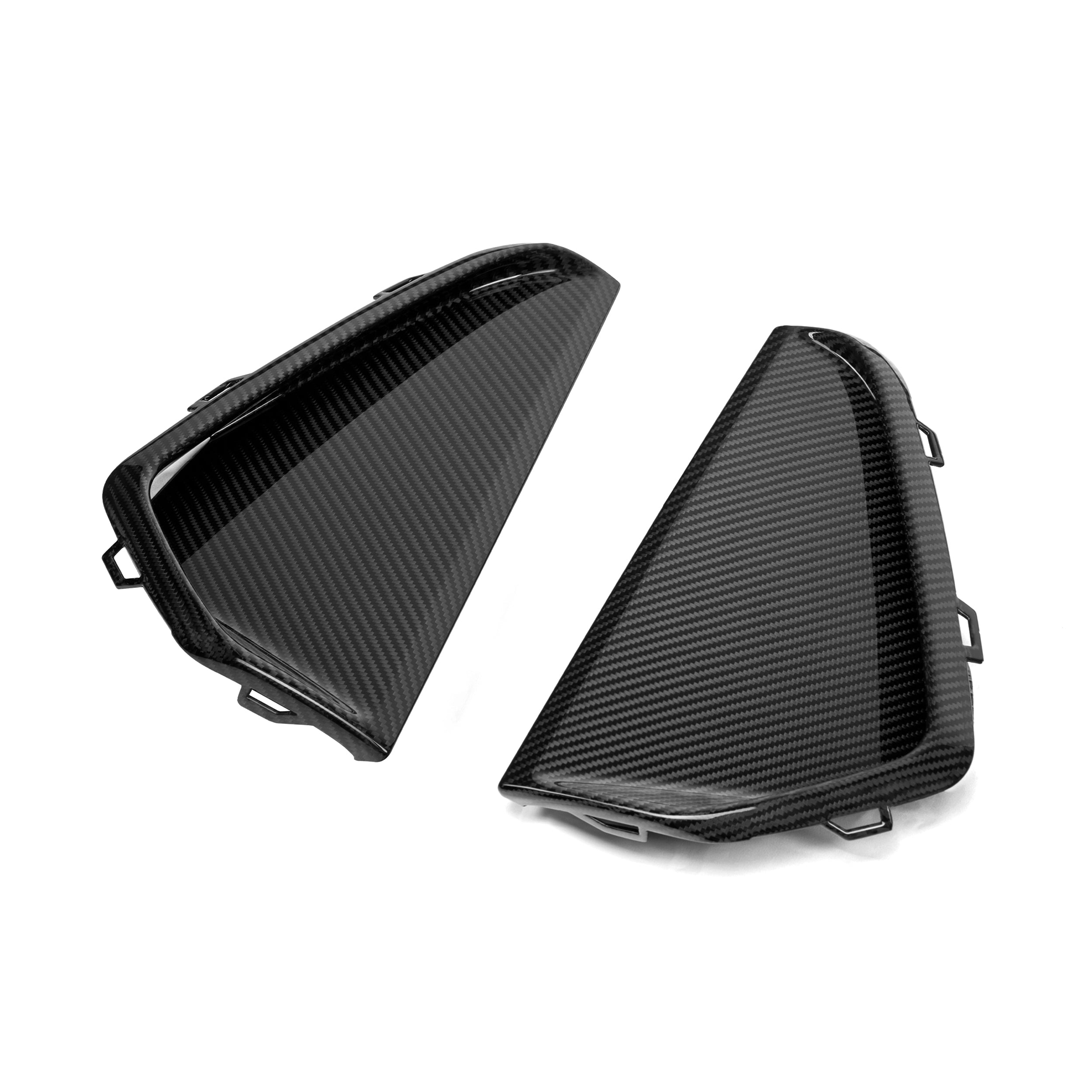 Audi RS3 (8Y) Hatchback/Sedan OE Style Carbon Fibre Front Bumper Vent Trim - Twenty Two Tuning Front Canards/Bumper Inserts