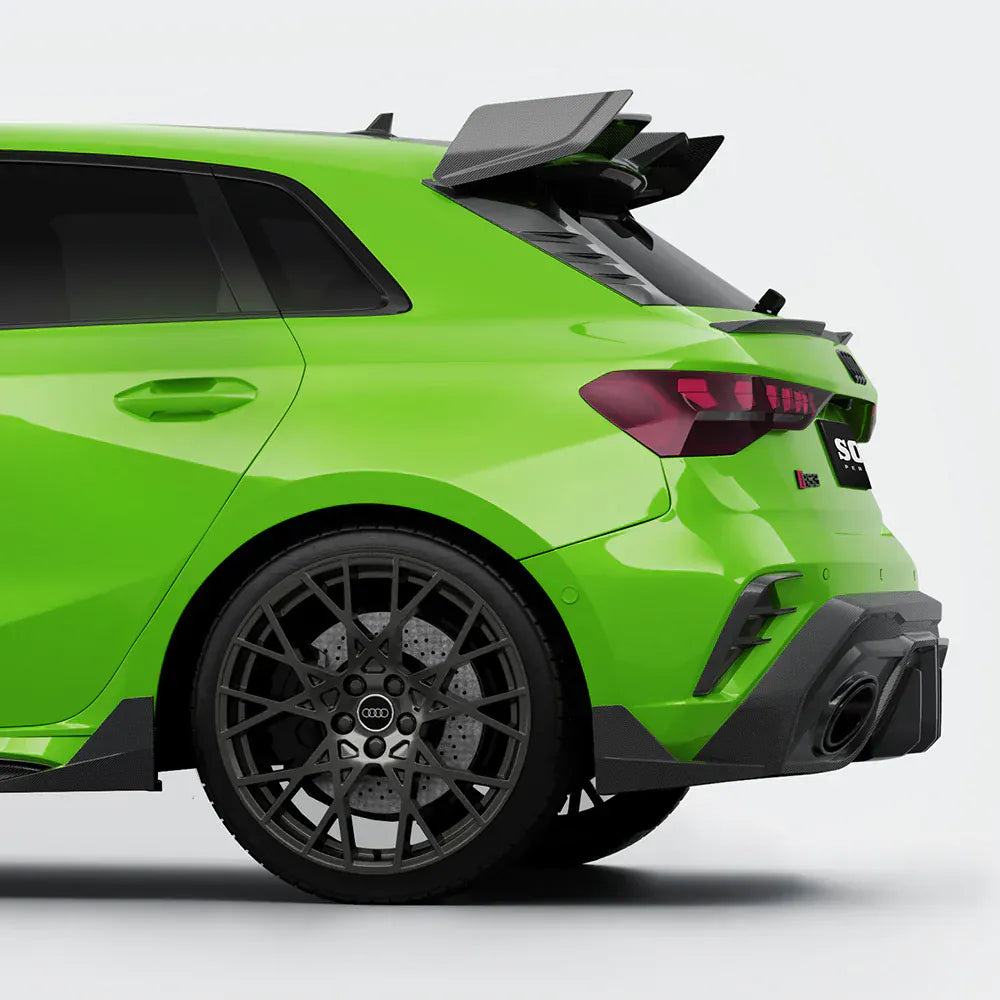 Audi RS3 (8Y) Hatchback SOOQOO Carbon Fibre Rear Bumper Vent Trims - SOOQOO Official Rear Canards