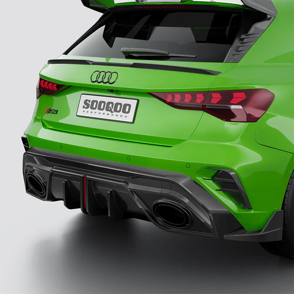 Audi RS3 (8Y) Hatchback SOOQOO Carbon Fibre Rear Diffuser - SOOQOO Official Rear Diffuser