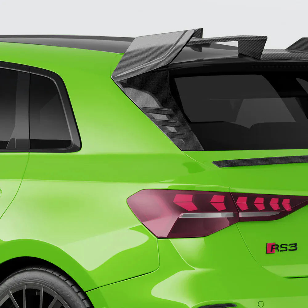 Audi RS3 (8Y) Hatchback SOOQOO Carbon Fibre Rear Window Spoiler Fins - SOOQOO Official Rear Spoiler