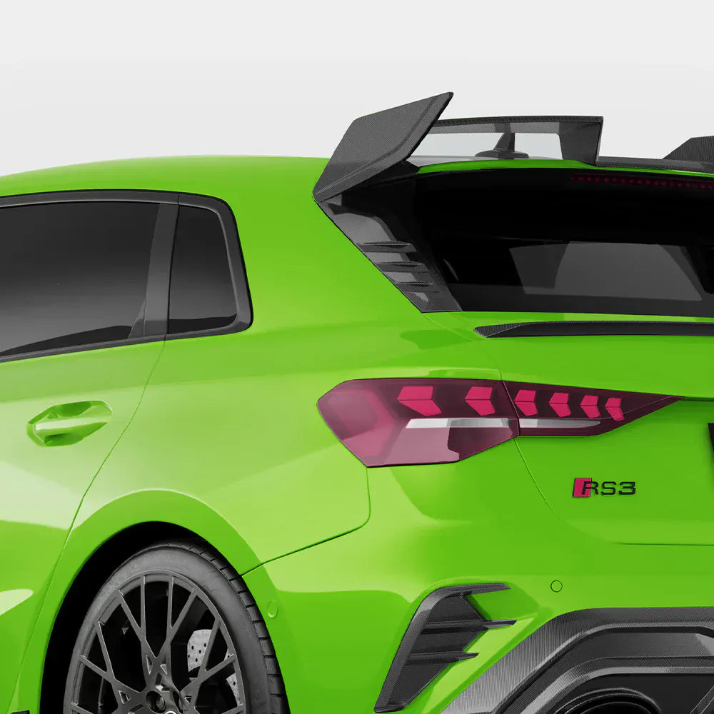 Audi RS3 (8Y) Hatchback SOOQOO Carbon Fibre Rear Window Spoiler Fins - SOOQOO Official Rear Spoiler