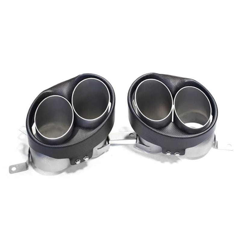 Audi RS4/RS5/RS6/RS7 AKRAPOVIC Style Carbon Fiber Exhaust Tips (B8.5/C7/C7.5) - Twenty Two Tuning Exhaust Tips