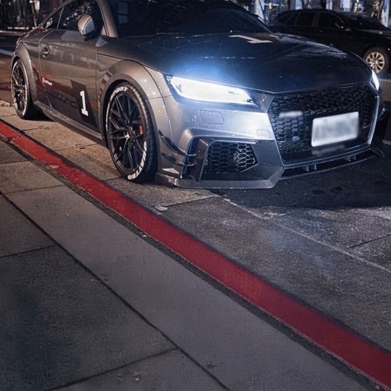 Audi TTRS (MK3/8S) ABT Style Carbon Fibre Front Canards - Twenty Two Tuning Front Canards/Bumper Inserts
