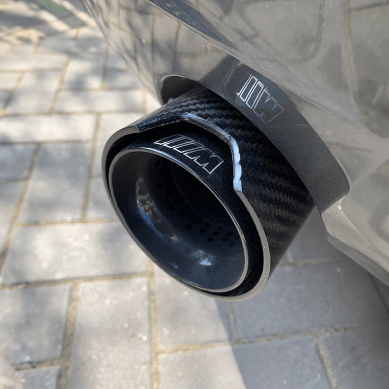 BMW 1 Series (F20/F21) M135I/M140I M Performance Style Carbon Fibre Black Exhaust Tips - Twenty Two Tuning Exhaust Tips