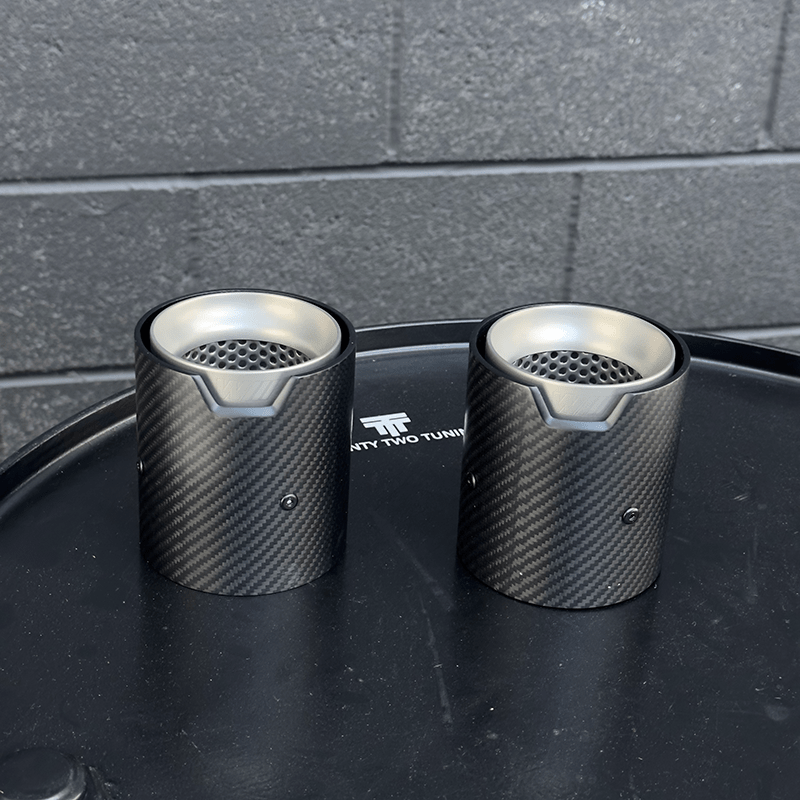 BMW 1 Series (F20/F21) M135I/M140I M Performance Style Carbon Fibre Exhaust Tips - Twenty Two Tuning Exhaust Tips