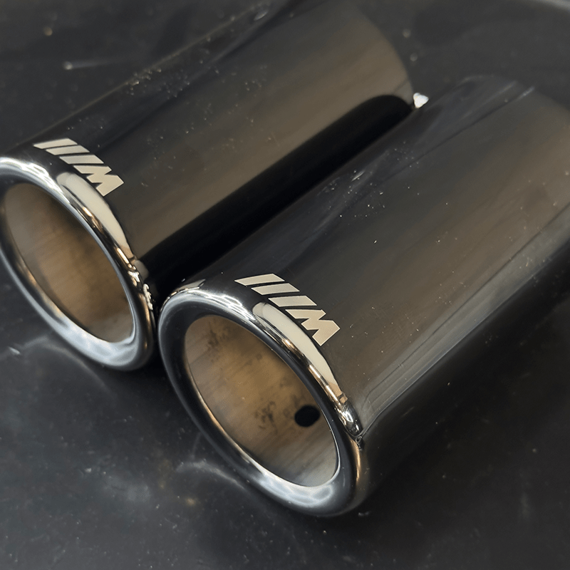 BMW 1 Series (F20/F21) Replacement Twin Black Chrome Exhaust Tips - Twenty Two Tuning Exhaust Tips