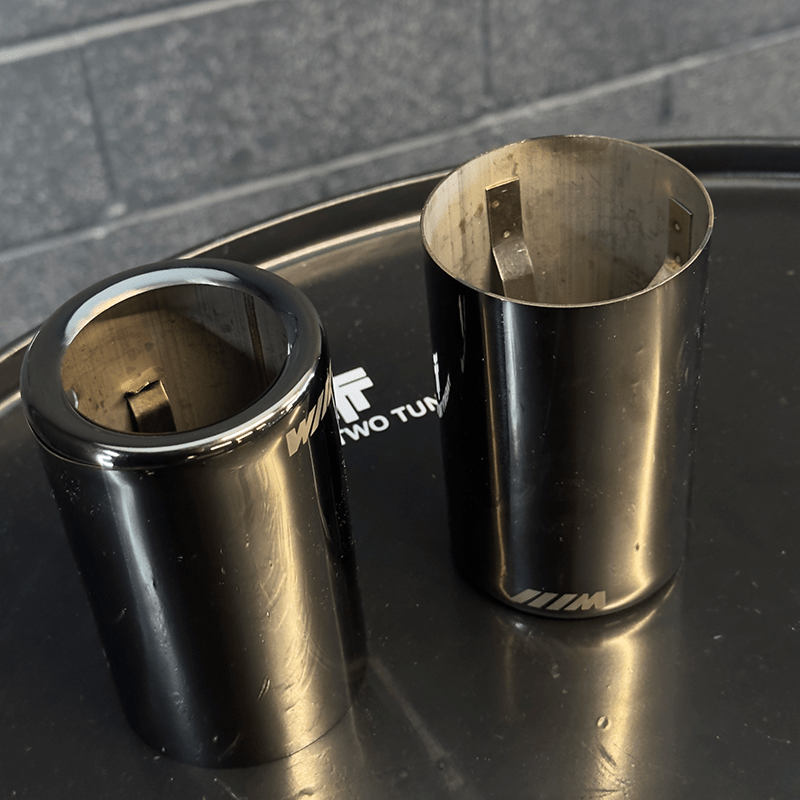BMW 1 Series (F20/F21) Replacement Twin Black Chrome Exhaust Tips - Twenty Two Tuning Exhaust Tips