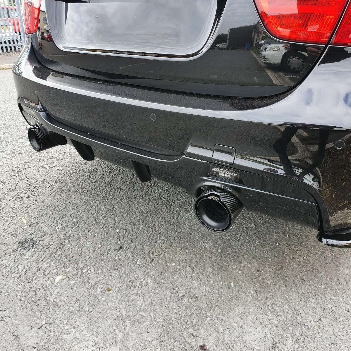 BMW 3 Series (E90/E91/E92/E93) 335I/335D Black M Performance Style Carbon Fibre Exhaust Tips - Twenty Two Tuning Exhaust Tips