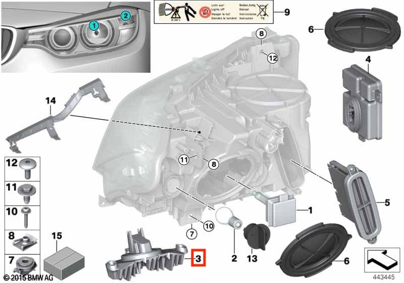 BMW 3 Series (F30/F31/F34) CSL Yellow DRL Headlight Module Replacements(Xenon Headlight) - EXL Design DRLs